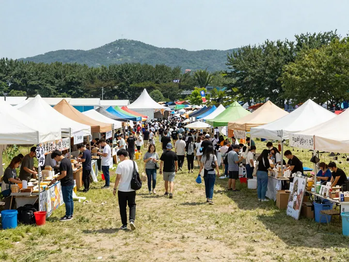 야외 축제 현장